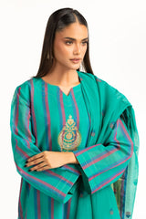 UAE-3PC Jacquard Embroidered Suit IUSTKSD-952