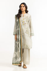UAE-3PC Jacquard Printed Suit IUSTKSD-683