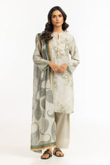 UAE-3PC Jacquard Printed Suit IUSTKSD-683
