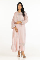 UAE-3PC Lacquer Printed Lawn Suit With Embroidered  IUSTKSD-590