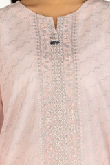 UAE-3PC Lacquer Printed Lawn Suit With Embroidered  IUSTKSD-590