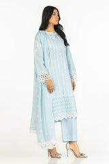 UAE-3PC Lawn Embroidered Suit IUSTKSD-602