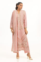 UAE-3PC Lawn Embroidered Suit IUSTKSD-734