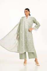 UAE-3PC Lawn Embroidered Suit IUSTKSD-735