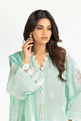 UAE-3PC Lawn Embroidered Suit IUSTKSD-754