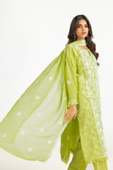 UAE-3PC Lawn Embroidered Suit IUSTKSD-787