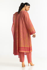 UAE-3PC Lawn Gold Printed Suit IUSTKSD-457