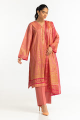 UAE-3PC Lawn Gold Printed Suit IUSTKSD-457