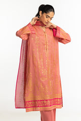 UAE-3PC Lawn Gold Printed Suit IUSTKSD-457