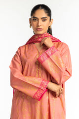 UAE-3PC Lawn Gold Printed Suit IUSTKSD-457