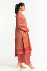 UAE-3PC Lawn Gold Printed Suit IUSTKSD-457