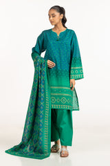 UAE-3PC Lawn Gold Printed Suit IUSTKSD-555