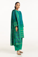 UAE-3PC Lawn Gold Printed Suit IUSTKSD-555