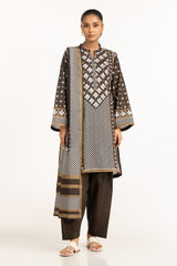 UAE-3PC Lawn Gold Printed Suit IUSTKSD-598