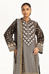 UAE-3PC Lawn Gold Printed Suit IUSTKSD-598