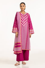 UAE-3PC Lawn Gold Printed Suit IUSTKSD-599