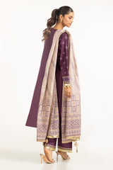 UAE-3PC Lawn Gold Printed Suit With Embroidered IUSTKSD-724