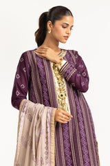 UAE-3PC Lawn Gold Printed Suit With Embroidered IUSTKSD-724