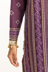 UAE-3PC Lawn Gold Printed Suit With Embroidered IUSTKSD-724