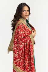 UAE-3PC Lawn Gold Printed Suit With Embroidered  IUSTKSD-731