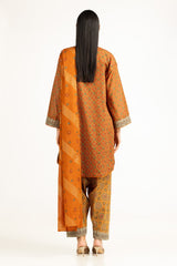 UAE-3Pc Lawn Gold Printed With Embroidered Suit IUSTKSD-1059