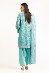 UAE-3Pc Lawn Lacquer Printed Suit IUSTKSD-1021