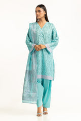 UAE-3Pc Lawn Lacquer Printed Suit IUSTKSD-1021