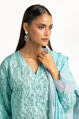 UAE-3Pc Lawn Lacquer Printed Suit IUSTKSD-1021