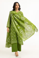 UAE-3PC Lawn Lacquer Printed Suit IUSTKSD-611