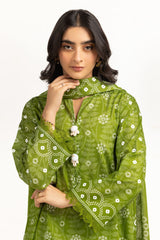 UAE-3PC Lawn Lacquer Printed Suit IUSTKSD-611