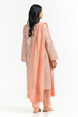 UAE-3PC Lawn Lacquer Printed Suit With Embroidered IUSTKSD-537