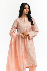 UAE-3PC Lawn Lacquer Printed Suit With Embroidered IUSTKSD-537