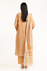 UAE-3PC Lawn Lacquer Printed Suit With Embroidered IUSTKSD-929