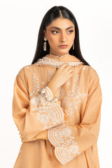 UAE-3PC Lawn Lacquer Printed Suit With Embroidered IUSTKSD-929