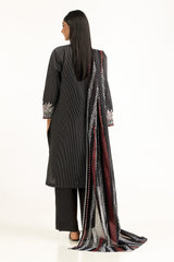 UAE-3PC Lawn Lacquer Printed Suit With Embroidered IUSTKSD-953
