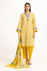 UAE-3Pc Lawn Printed Suit IUSTKSD-1024