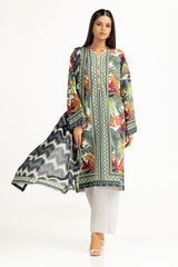 UAE-3Pc Lawn Printed Suit IUSTKSD-1044