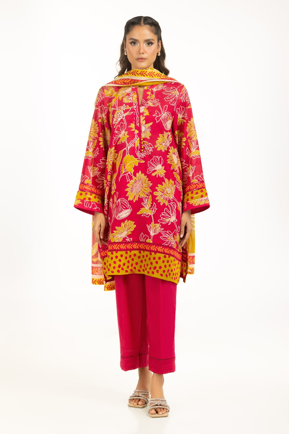 UAE-3PC Lawn Printed Suit IUSTKSD-1093
