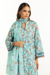UAE-3PC Lawn Printed Suit IUSTKSD-1174