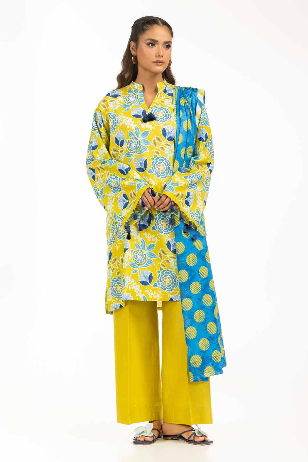 UAE-3PC Lawn Printed Suit IUSTKSD-1183