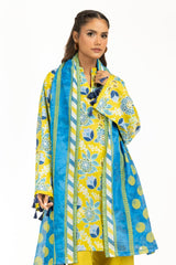 UAE-3PC Lawn Printed Suit IUSTKSD-1183