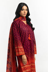 UAE-3PC Lawn Printed Suit IUSTKSD-554