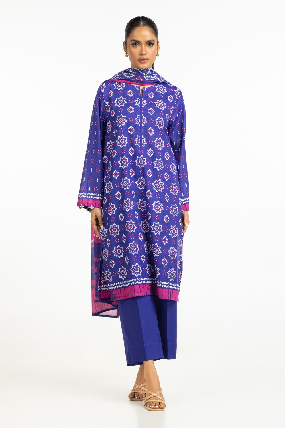 UAE-3PC Lawn Printed Suit IUSTKSD-589