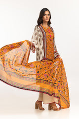 UAE-3PC Lawn Printed Suit IUSTKSD-663