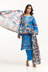 UAE-3PC Lawn Printed Suit IUSTKSD-702