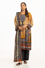 UAE-3PC Lawn Printed Suit IUSTKSD-842