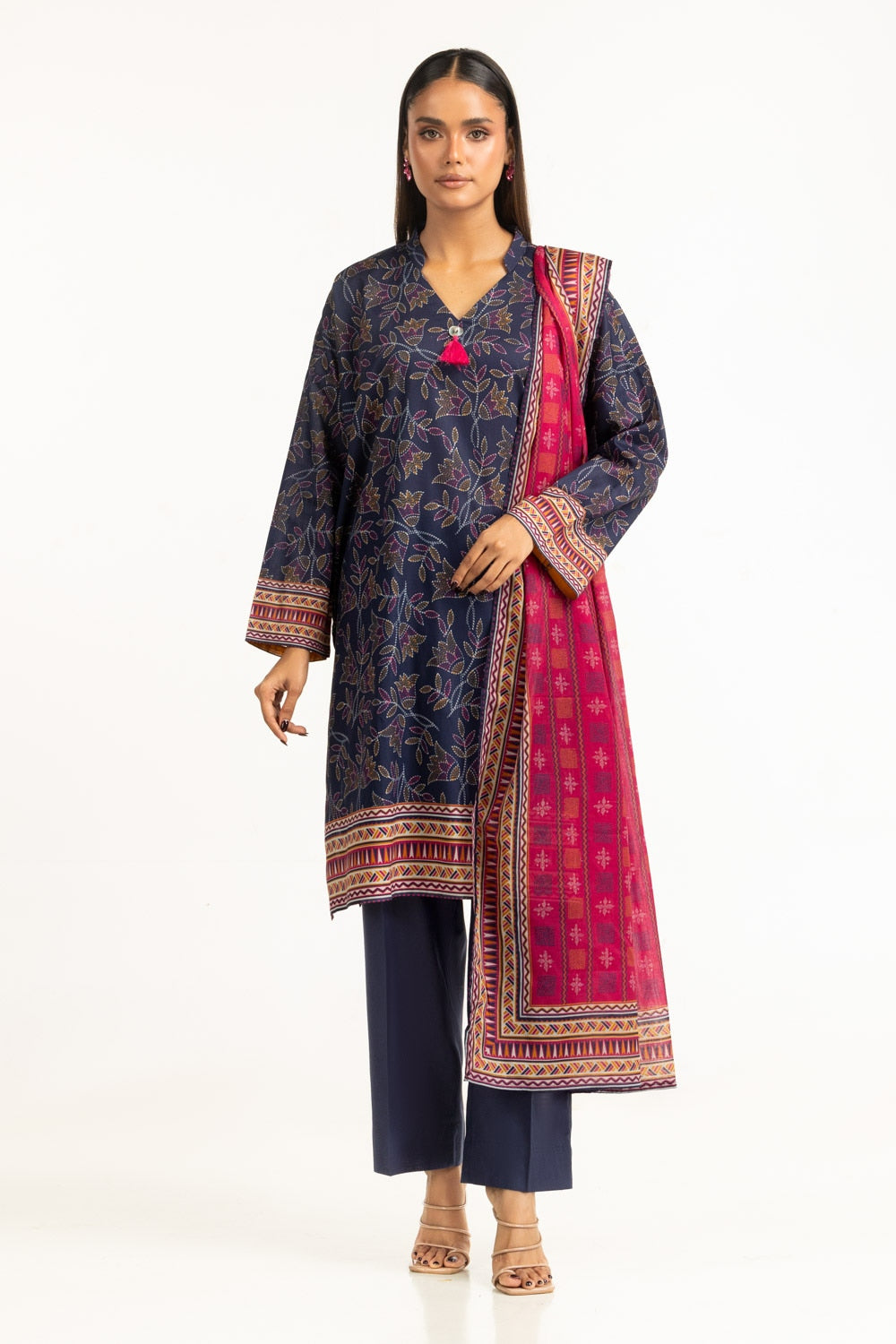 UAE-3PC Lawn Printed Suit IUSTKSD-962