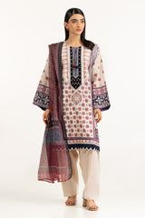 UAE-3PC Lawn Printed Suit With Embroidered IUSTKSD-1070
