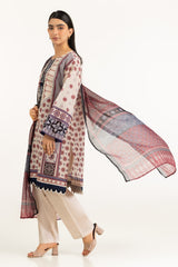 UAE-3PC Lawn Printed Suit With Embroidered IUSTKSD-1070