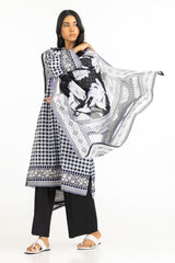UAE-3PC Lawn Printed Suit With Embroidered IUSTKSD-545
